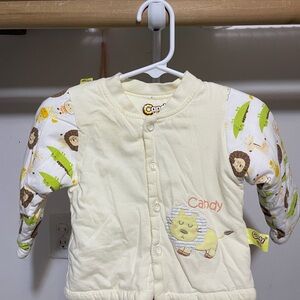 Candy Baby Onesie with Animal Print Sleeves